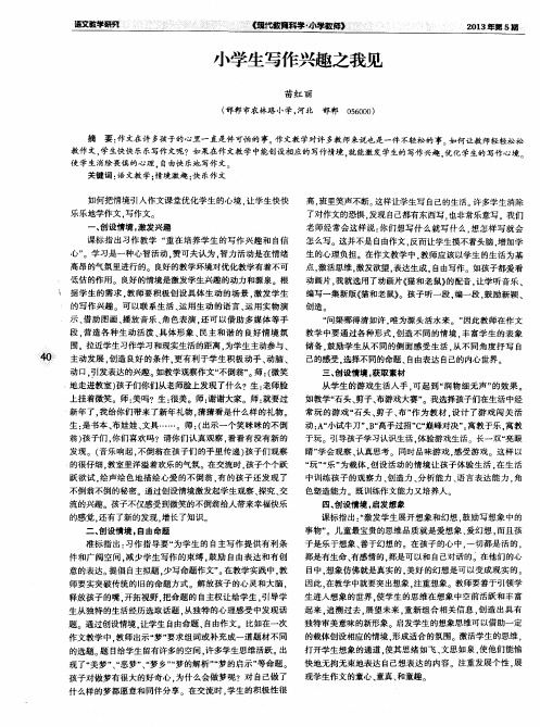 小学生写作兴趣之我见