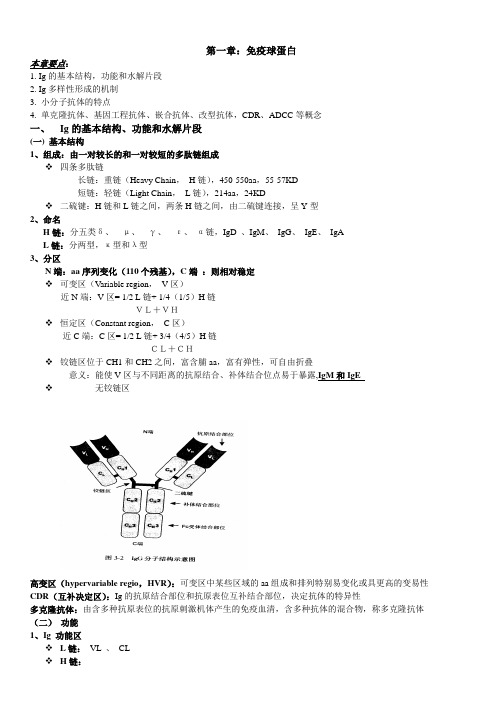 免疫学每章要点