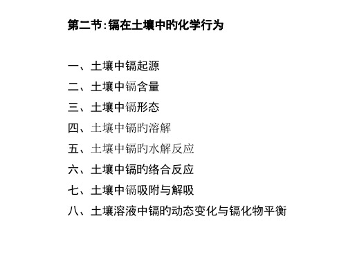 重金属元素在土壤中的化学行为公开课获奖课件百校联赛一等奖课件