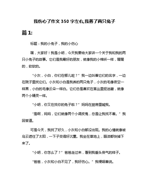 我伤心了作文350字左右,我养了两只兔子