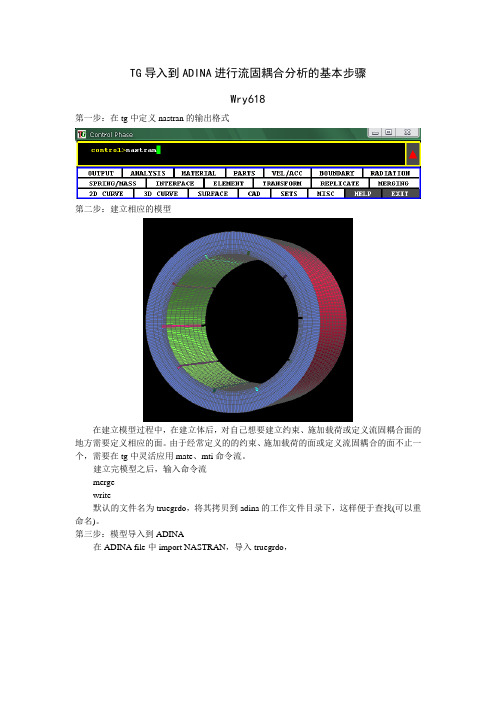 TG导入到adina进行流固耦合分析