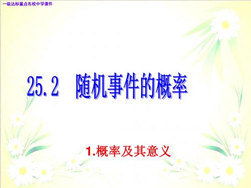 九年级数学上册 25.2.1 概率及其意义课件华东师大版