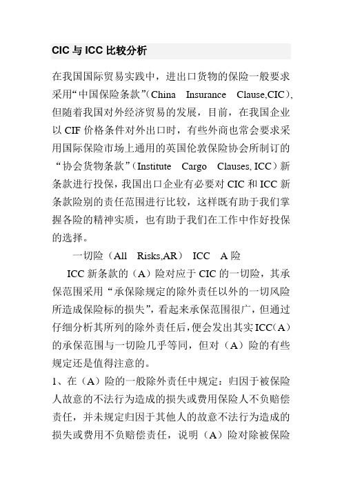 CIC与ICC比较分析