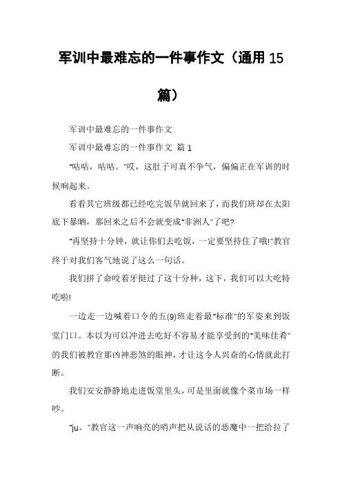 军训中最难忘的一件事作文(通用15篇)