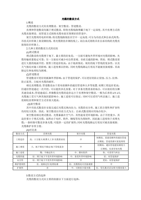 光缆敷设方式概述