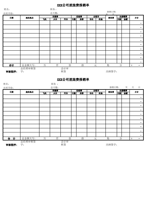 报销面单