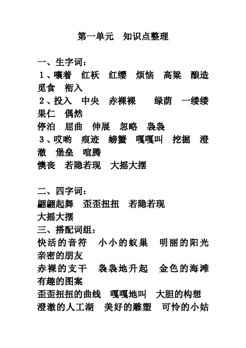 单元进行知识点整理