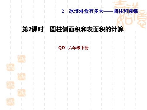 青岛版小学六年级下册课件： 第2单元 冰淇淋盒有多大  2.2圆柱侧面积和表面积的计算