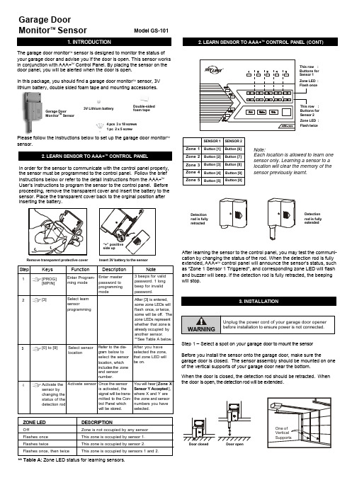 Swann Model GS-101 扫描传感器说明书