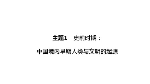 2023年历史中考总复习一轮复习课件：主题01 史前时期：中国境内早期人类与文明的起源