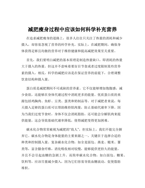 减肥瘦身过程中应该如何科学补充营养