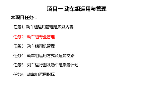 项目一 、动车组运用与管理   任务二、动车组专业管理[11页]