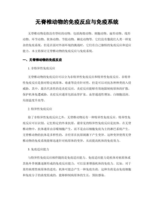 无脊椎动物的免疫反应与免疫系统