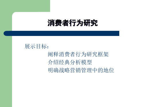 消费者行为研究及消费者决策过程