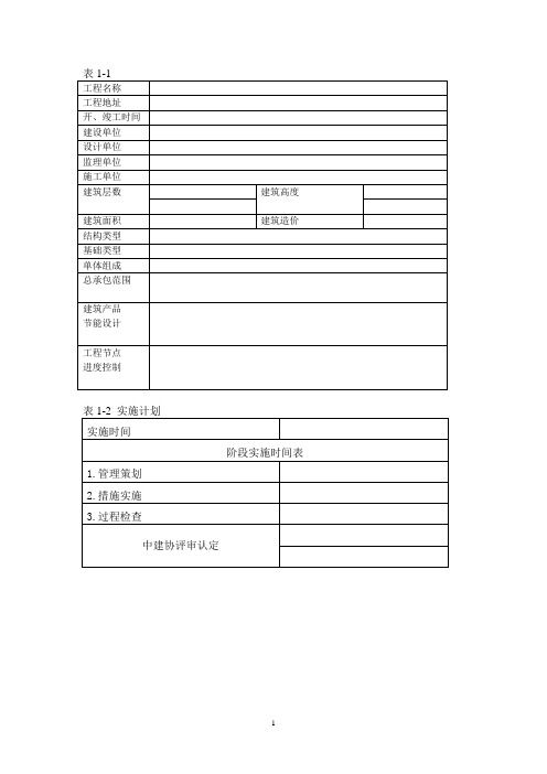 绿色施工检查验收附表