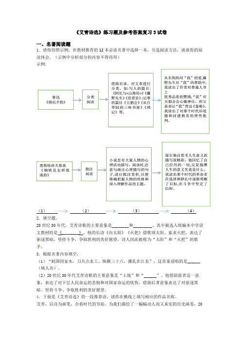 《艾青诗选》练习题及参考答案复习3试卷