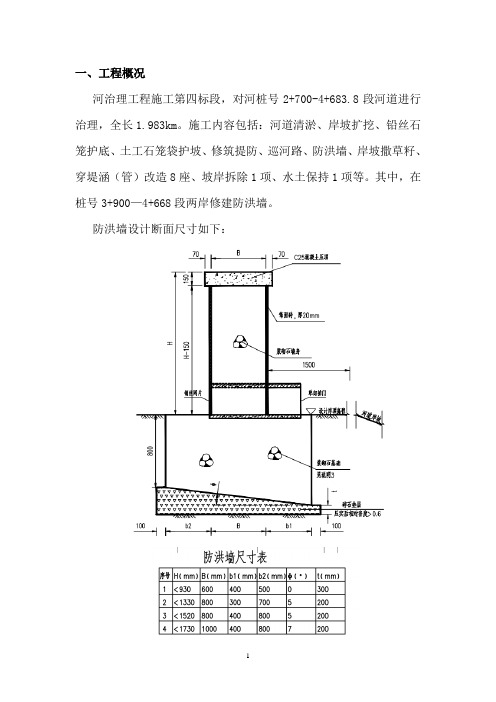 河道治理工程防洪墙方案