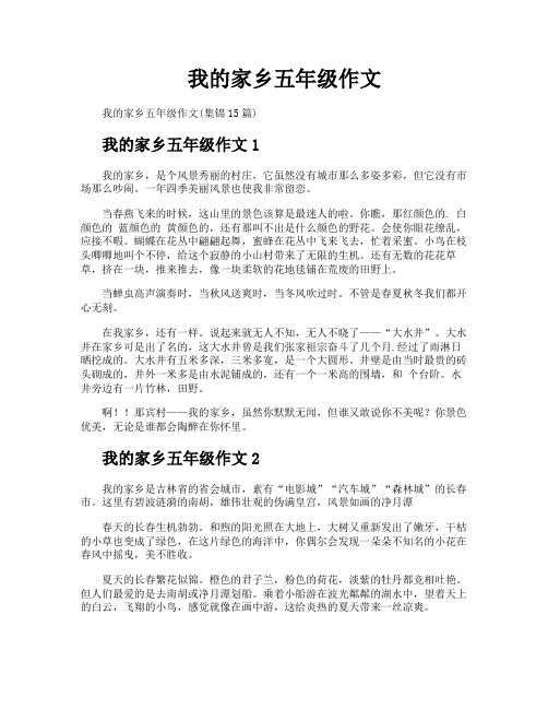 我的家乡五年级作文