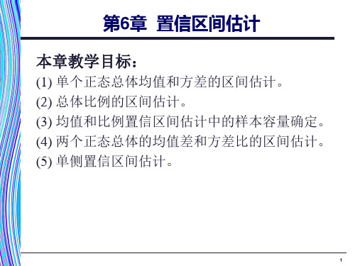 应用统计学第6章置信区间估计