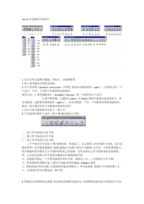 catia自由曲面全部命令