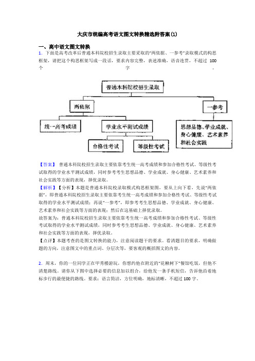 大庆市统编高考语文图文转换精选附答案(1)