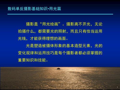 数码单反摄影基础知识用光篇说课讲解