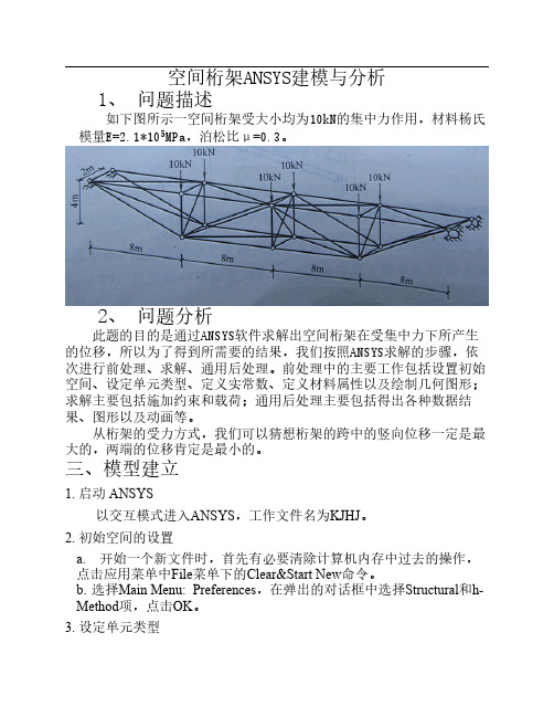 空间桁架ANSYS