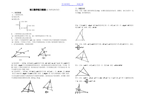 初三数学复习教案(三角形边角关系)