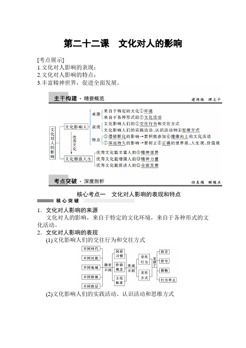 2020届高考政治一轮复习精品教案：1.2文化对人的影响(必修3)