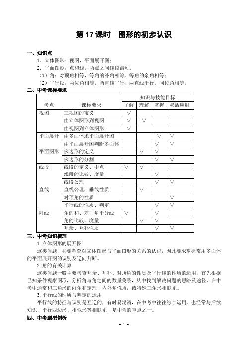 第17课时图形的初步认识