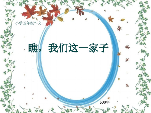 小学五年级作文《瞧,我们这一家子》500字