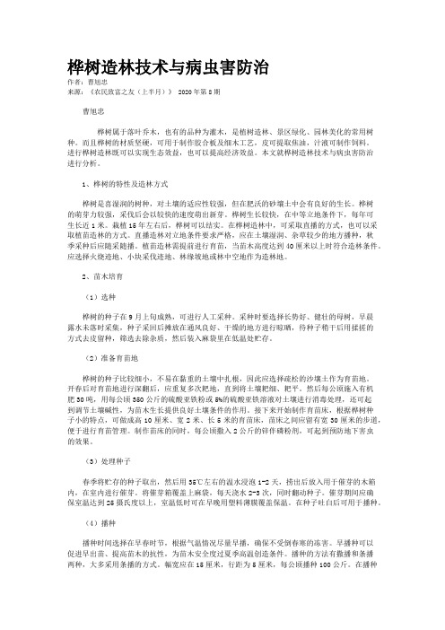 桦树造林技术与病虫害防治