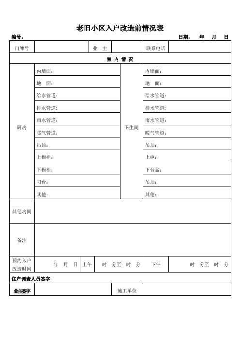 老旧小区入户改造情况表