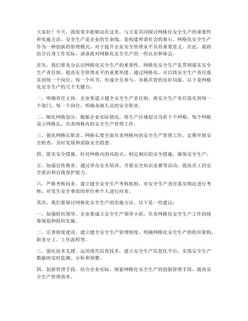 网格化安全生产交流发言稿