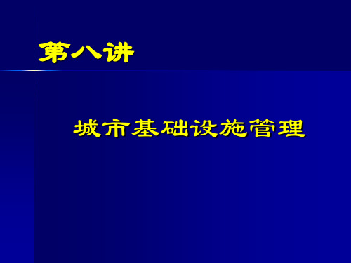 第八讲基础设施PPT课件