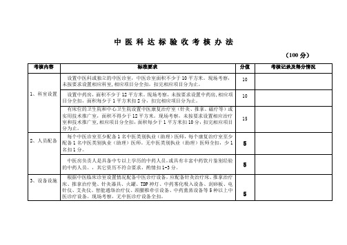 4中医科考核标准