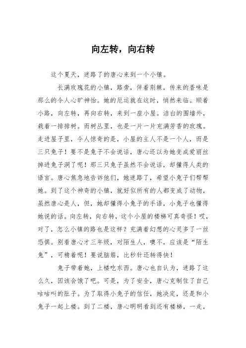小学议论文作文:向左转,向右转3