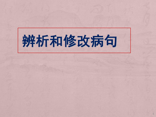 高考语文一轮复习 辨析和修改病句 课件(27张PPT)