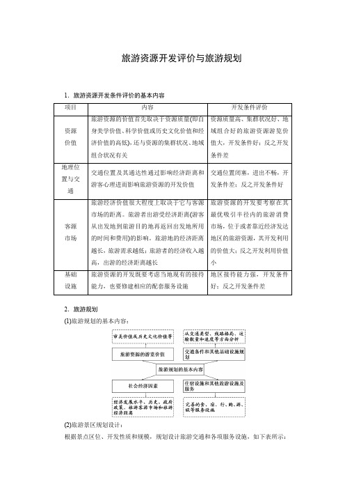 学案2：6.2旅游资源开发评价与旅游规划