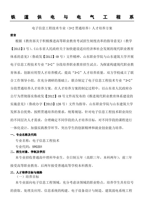电子信息专本贯通人才培养办法