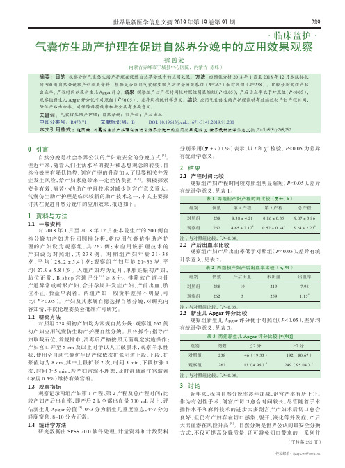 气囊仿生助产护理在促进自然界分娩中的应用效果观察