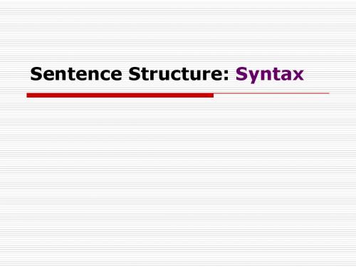 语言学导论-第4章Syntax