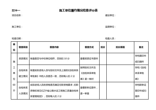 履约检查表