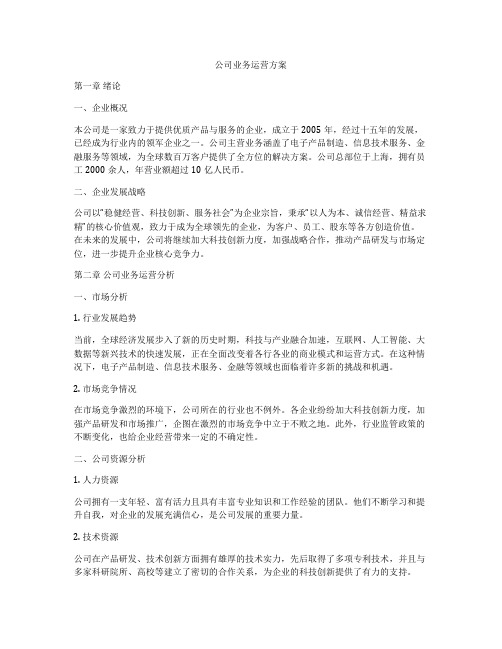 公司业务运营方案