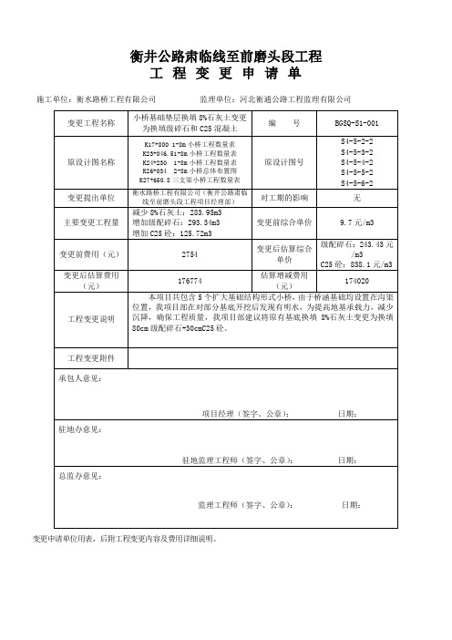 工程变更表格(施工单位)