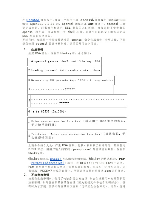 OpenSSL 命令常用证书操作