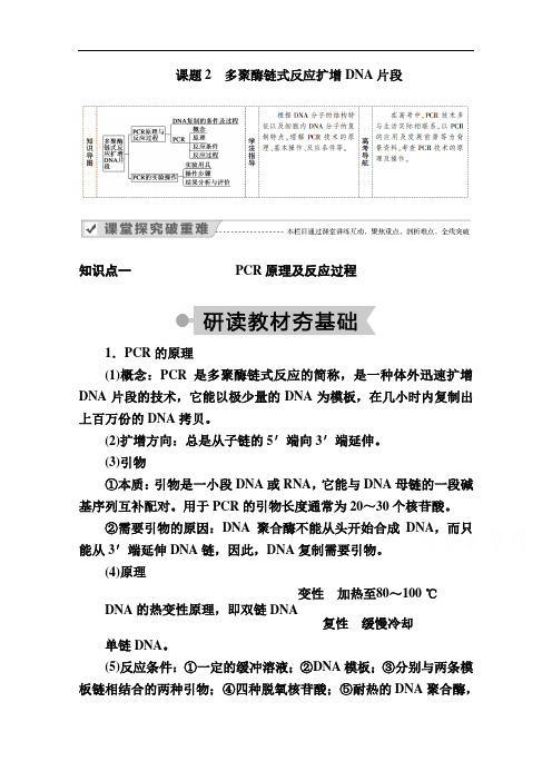 2020-2021学年高二生物人教版选修1学案：专题5 课题2 多聚酶链式反应扩增DNA片段