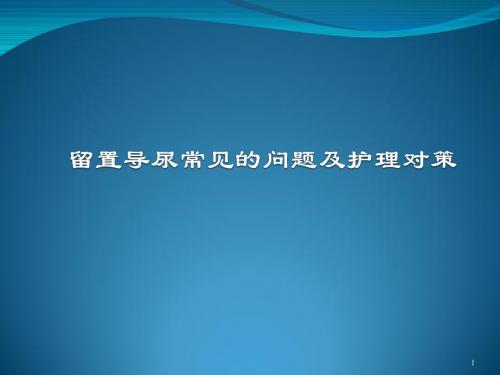 留置导尿的常见问题及对策PPT课件