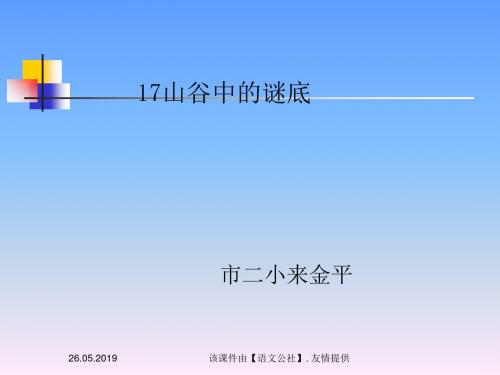 《山谷中的谜底》教学课件【苏教版小学六年级】