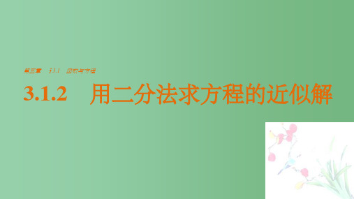 高中数学 第3章 函数的应用 3.1.2 用二分法求方程的近似解 新人教A版必修1